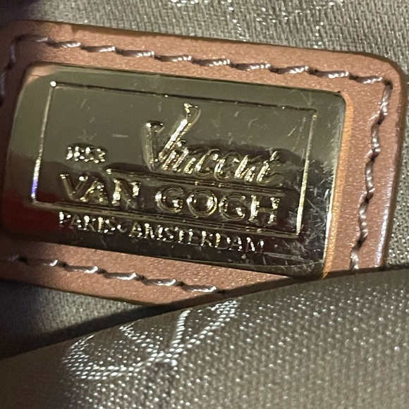 Vincent VanGogh shoulder bag/purse canvas and leather with gold accents. - Picture 7 of 7